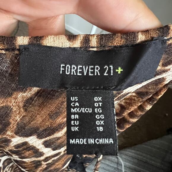 Leopard Lace Trim Top, Y2K Grunge Edgy Indie‎ Sleaze Retro XL - Picture 4 of 6